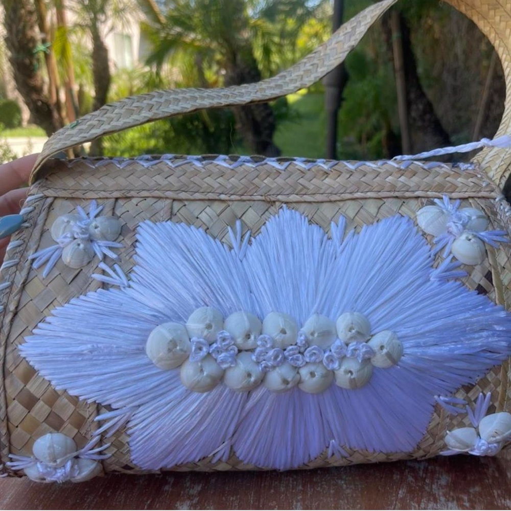 Handcrafted Floral Straw Bag